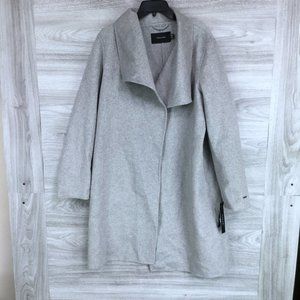 TAHARI | Ellie Gray Wool Blend Belted Wrap Coat XL